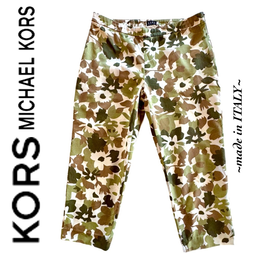 KORS MK Smooth Front Y2K Floral Camo Cropped Pants (4) - Picture 15 of 16